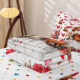 thumbnail image 5 of Homewish Red Flowers Blossom Zipper Twin Comforter Sets with Fitted Sheet and 2 Pillowcases,Cute Farm Highland Cow Zipper Bedding Set For Men Women,Reversible,4-Piece, 5 of 7