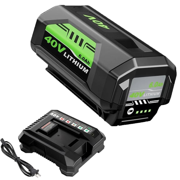 40V 6.0Ah Replacement OP4026 Battery and OP401 Charger Compatible with Ryobi 40 Volt Battery OP4050 OP4040 OP4030 Cordless Power Tools