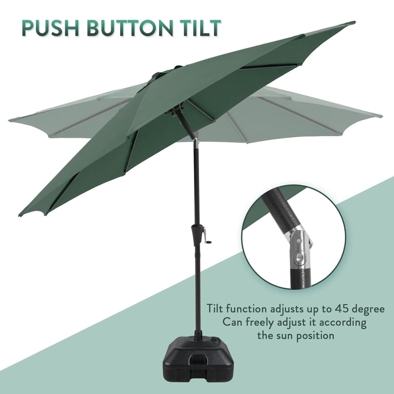 7.5 ft tilt patio umbrellas Sonkuki 7.5 ft. Solar Lighted LED Patio Market Crank and Tilt Umbrellas, Table Umbrellas,UV-Resistant Canopy in Beige