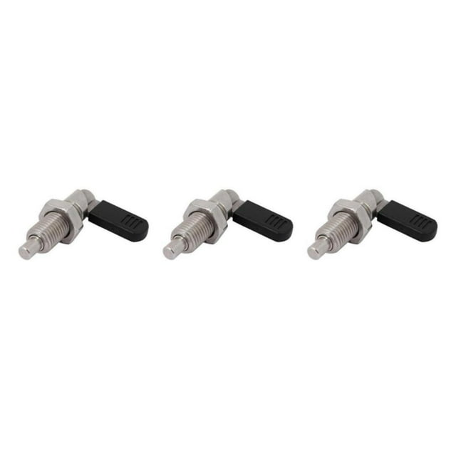 VONKY Stainless Steel L Type Indexing Plungers Fine Thread Locking Bolts Silver M12-5 3Set