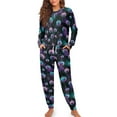 thumbnail image 3 of HELLHERO Halloween Pajama Set for Women Ghost Pumpkin Printed Sleepwear Soft 2 Piece Pjs Set Spider Web Printed Loungewear with Pockets, S, 3 of 5