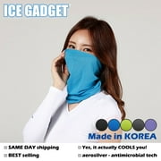 [ICE GADGET]Gray Cooling Neck Gaiter Mask Tube Scarf Half Face Mask Ultra Breathable Balaclava for Cycling Fishing Running Hunting Motorcycle