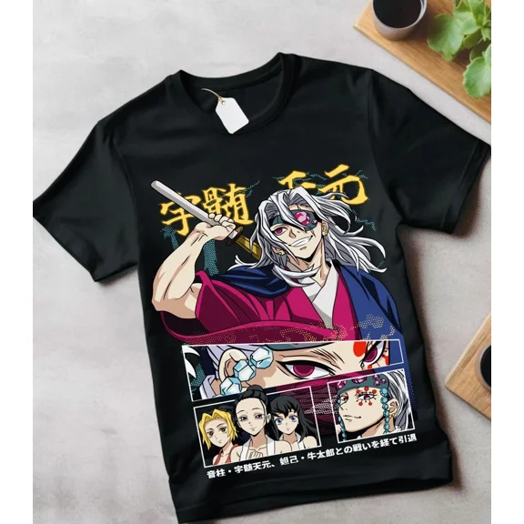 Reprint Rare Tengen Uzui Shirt Kimetsu No Yaiba,Black, New Unisex Shirt Gift For Her
