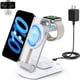 thumbnail image 1 of 2024 Soporte magnético inalámbrico para cargador Mag-Safe, cargador rápido 3 en 1 con luz para iPhone 16 15 14 13 12 Pro Max Plus, plataforma de carga para Apple Watch Series y Air pods 3 2 Pro (blanc, 1 of 5