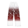thumbnail image 4 of Women's Casual Christmas Printed Plush Pants, Full Length Long Trousers for Winter Wear, Soft and Warm Fleece Material with Festive Design for Women,White,XS, 4 of 5