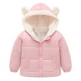 thumbnail image 4 of Scyoekwg Toddler Infants Girls Jacket Winter Warm Fleece Jackets Zipper Long Sleeve Hooded Jacket Solid Color Soft Comfy Outwear (Pink,3-4 Years), 4 of 8