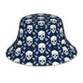 thumbnail image 3 of Daiia white arrow Skull Pattern Bucket Hat - Trendy Cotton Sun Hat for Beach, Golf, Fishing - Fun Outdoor Vacation Boonie for Men and Women, 3 of 9