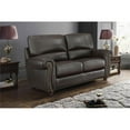 thumbnail image 2 of Lexicon Foxborough Leather 2-Piece Upholstered Sofa Set in Dark Brown, 2 of 12