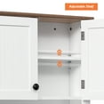 thumbnail image 6 of WAMPAT Bathroom Floating Cabinet with Doors, White Wood Wall Mounted Cupboard Over the Toilet with Adjustable Storage Shelf and Open Cottage Collection for Living Room, Kitchen, Entryway, 6 of 8