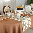 thumbnail image 5 of Fall Striped Pumpkin Table Runner-Cotton Linen- 72 Inch Holiday Dresser Scarves, Thanksgiving Farmhouse Wood Grain Tablerunner for Kitchen Coffee/Dining Bedroom Living Room Dinner Scarf Décor 14x72, 5 of 7