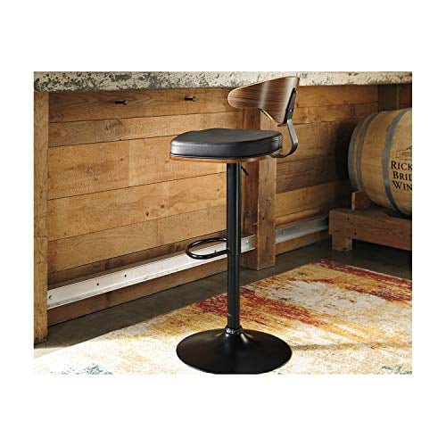 Tabouret de Bar Réglable en Hauteur Design Signature par Ashley Bellatier, Marron & Noir