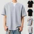 thumbnail image 1 of Fanxing Mens T Shirts Trendy Color Block Crewneck Short Sleeve Summer Tees Gray M, 1 of 6
