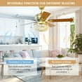 thumbnail image 6 of Gymax 52'' Retro Ceiling Fan Light w/ Reversible Blades Remote Control Golden, 6 of 10
