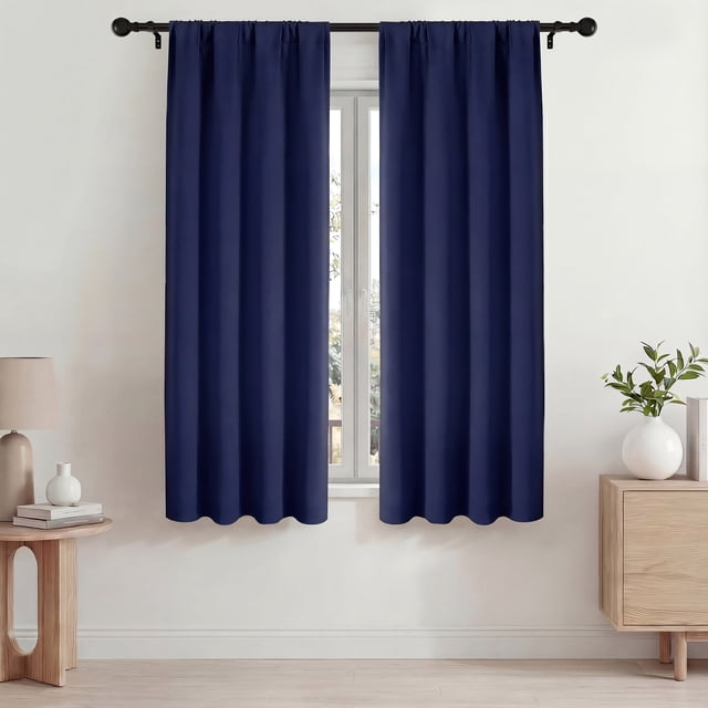 Blackout Cortinas, Cortinas Blackout Térmicas Aislantes 42x63 Pulgadas, Cortinas Oscurecedoras con Bolsillo para Barra para Sala de Estar y Recámara, Juego de Paneles de Tratamiento de Ventanas con R