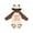 Natural & Brown w Ears, variant on Happy Friendsgiving with Leaves and Pumpkins Boys or Girls Long Sleeve Baby Bodysuit