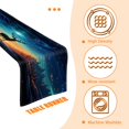 thumbnail image 3 of Table Runner 13*72 In,Set Of 1 Deer Stands On The Road And Looking At The Stars In The Sky High Density Cotton Linens Machine Washable Table Runner For Kitchen Dining Table Coffee Table Decor, 3 of 4
