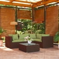 thumbnail image 1 of vidaXL 5 Piece Garden Lounge Set with Cushions Poly Rattan Brown, 1 of 5
