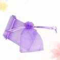 thumbnail image 3 of 100pcs Transparent Organza Bags Drawstring Jewelry Gauze Bag Lavender Pouch Light Purple, 3 of 8