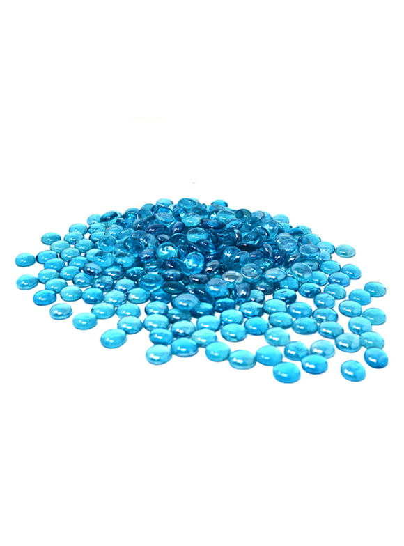 500 Pcs Ocean Blue Glass Gems, Pebbles, Mosaic Tiles, Marbles Vase Filler (5LB)
