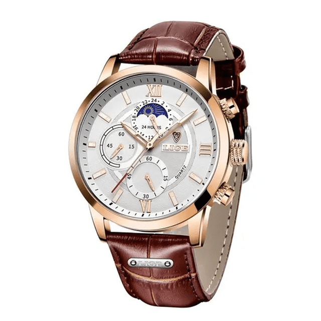 Reloj Pulsera Lige Analógico Impermeable De Cuarzo P/hombre Blanco Malubero Malu1447