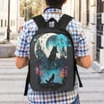thumbnail image 5 of Disketp Artistic Moon Valley Wolf School Backpack, Lightweight Basic Middle School Bookbags 17 Inch Casual Daypack for Student College, Travel or Outdoor, 5 of 6