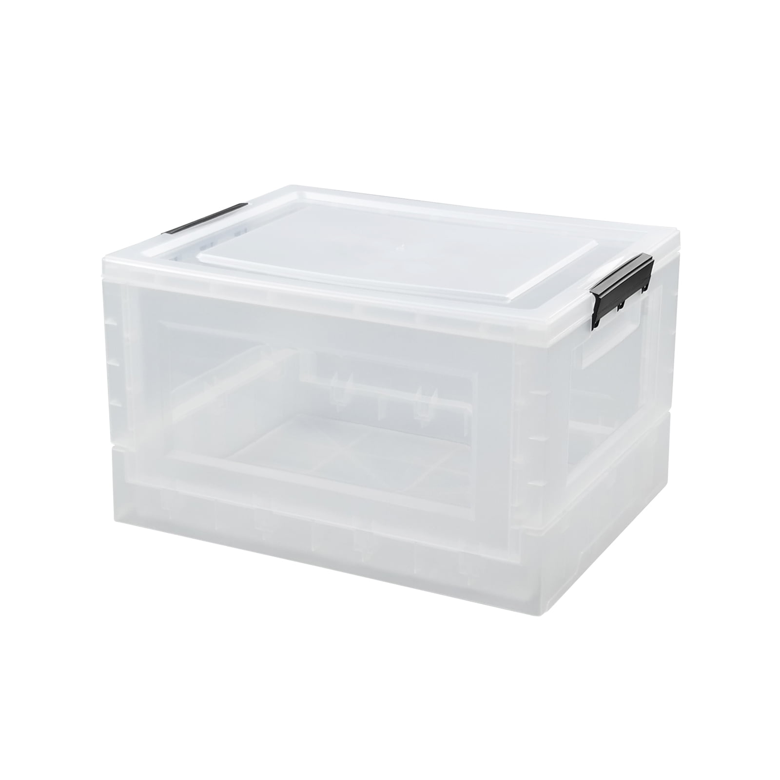 Idotry 30 L Clear Plastic Collapsible Storage Box, 4Pack Folding