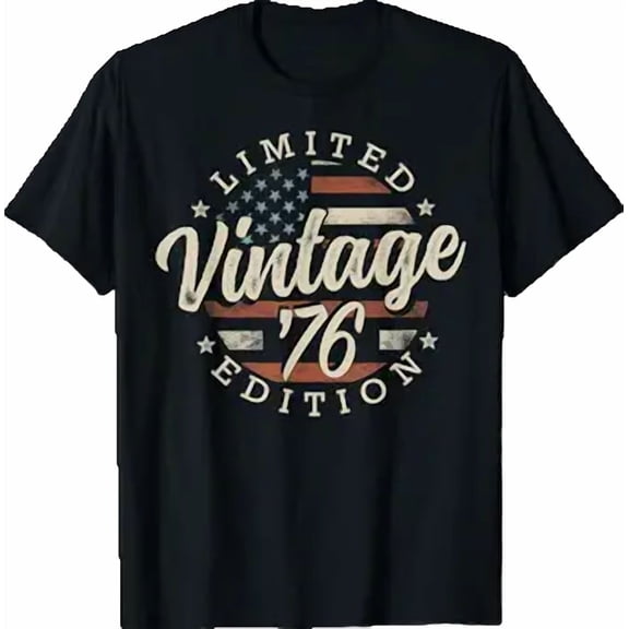 Vintage 1976 USA Flag 49th Birthday T-Shirt