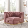 thumbnail image 3 of Modway Sanguine Velvet and Stainless Steel Left Corner Chair in Dusty Rose, 3 of 3