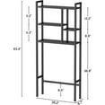 thumbnail image 2 of Over The Toilet Storage Rack, 3-Tier Bathroom Organizer Over Toilet, Wooden Above Toilet Storage Shelf, Space Saver, Freestanding Bathroom Storage Metal Shelf, Easy to Assemble, Black, 2 of 16