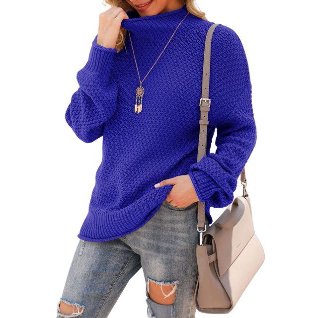 Jersey Jouica de cuello alto para mujer, de otoño, color rosa empolvado