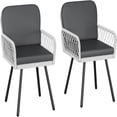 thumbnail image 1 of All-weather patio dining sillas set of 2-hand-woven rattan armchairs con cushions indoor/outdoor use gris para garden balcony deck backyard, 1 of 7