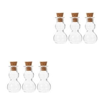 FRCOLOR 6 pcs Glass Bottles Jars with Cork, Gourd Wishing Bottles, Wishing Drifting Bottle for Wedding Party and Crafts DIY Projects, Small