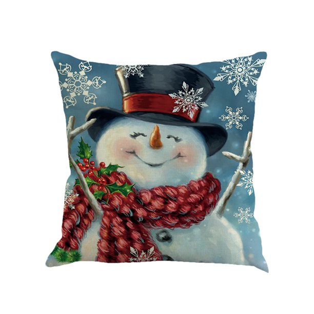 Christmas Throw Pillow Covers Outdoor Pillowcases Winter Snowman Home Decor Cushion Cover for