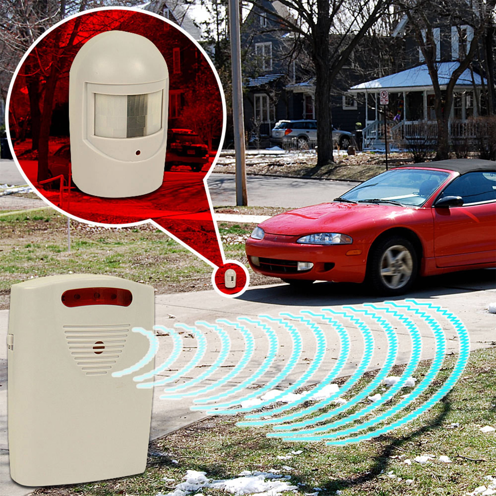 Wireless Garage Motion Sensor Alarm Infrared Alert Secure System Door Entry Bell