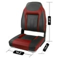 thumbnail image 2 of Premium Marine A Pair of High Back Folding Boat Seat, Fishing Marine Seats with Stainless Steel Screws, Charcoal/Wine Red(2 Seats), 2 of 5