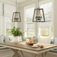 thumbnail image 4 of TOMIYA Farmhouse Light Fixtures Foyer Wood Chandelier for Dining Room, 4 Light Lantern Hanging Pendant Light for Kitchen Island Entryway, 4 of 7