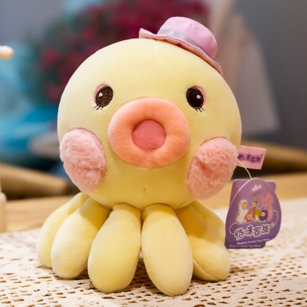 20/30/40cm Simulation / Cute / Soft / Octopus Plush Toy / Q Version Octopus Doll with Round Mouth and Hat / Girl's Holiday Giftyellow30cm Deng Xun unisex