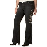 Women's Plus Charcoal Boot-Cut Jeans
