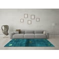 thumbnail image 3 of Ahgly Company Indoor Rectangle Abstract Turquoise Blue Contemporary Area Rugs, 2' x 3', 3 of 4