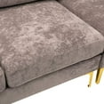 thumbnail image 5 of Large Sectional Sofa Couch & Ottoman Set, U Shape Sectional Sofa with 2 Pillows Living Room Modular Sofa Accent Sofa Chaise Lounge and Golden Legs (Gray), 5 of 7