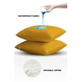 thumbnail image 6 of Outdoor Waterproof Throw Pillow Covers Set of 2 Solid Color Decorative Pillowcases Square Outdoor Pillows Cushion Case 16x16 Inch Dark Yellow Patio Pillows for Couch Sofa Bed Garden, 6 of 7