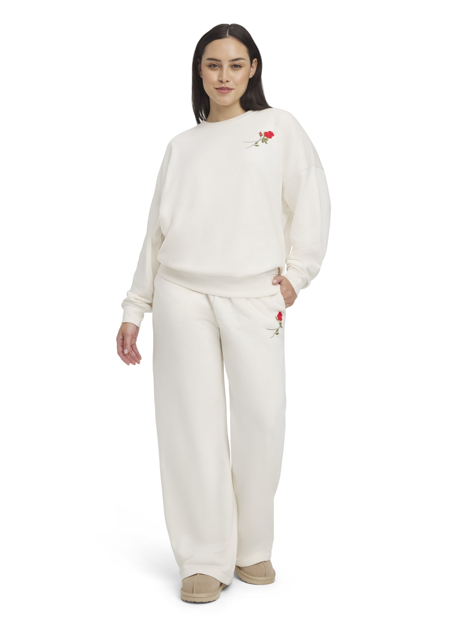 Mills by Millie Bobby Brown Women's Crew Neck Fleeced Terry Sweatshirt, Sizes XXS-XXL