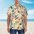 thumbnail image 2 of Xecao Rockets Pattern Men's Hawaiian Shirt with Button Front and Chest Pocket Classic Short Sleeve Beach Vacation Shirt,Large, 2 of 7