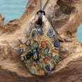 thumbnail image 2 of Besheek Murano Inspired Black Oval Murrina Glass Necklace Pendant, 2 of 5