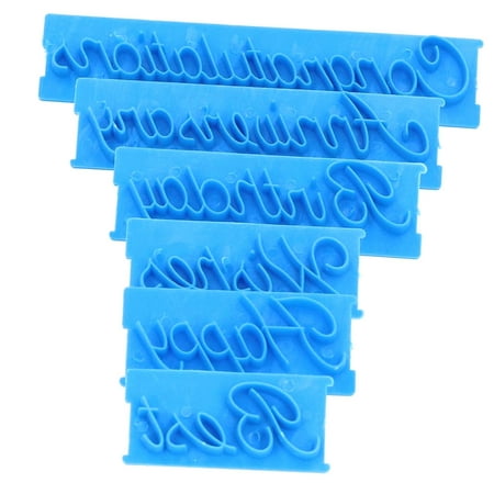 SKYSONIC 6Pcs Cake Letter Stamp Set, Featuring Happy Birthday, Best Wishes, Congratulations, and Anniversary Messages for DIY Cake, Cookies, and Pastry