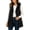 QR1-Black, variant on Meichang Women's Hooded Fuzzy Fleece Vest Open Front Button Down Cardigan Sweater Sleeveless Fleece Sherpa Jacket Coat
