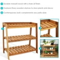 thumbnail image 4 of Sunnydaze 36" x 18" x 34.5" 3-Tier Brown Meranti Wood Outdoor Plant Stand Garden Shelf, 4 of 11