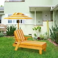 thumbnail image 3 of Costway Kids Outdoor Chaise Lounge Patio Wood Lounge Chair with Detachable & Height Adjustable Umbrella Portable Chair, 3 of 10