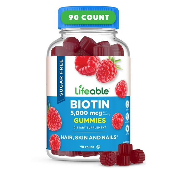 Lifeable Sugar Free Biotin, 5000 Mcg, 90 Gummies