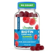 Lifeable Sugar Free Biotin, 5000 Mcg, 90 Gummies